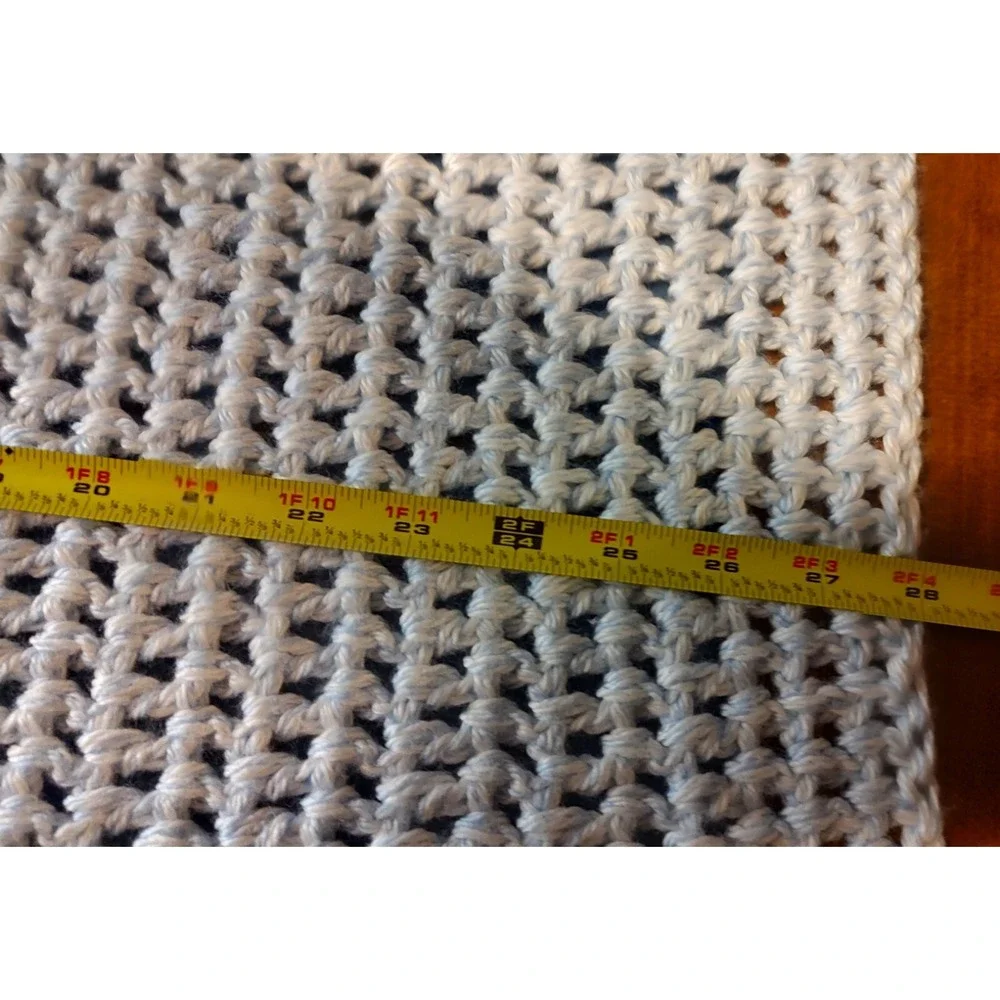 Handmade Crocheted Baby Blanket Afghan Light Blue Soft 29 x 28 in‎ Baby Shower